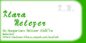 klara melczer business card